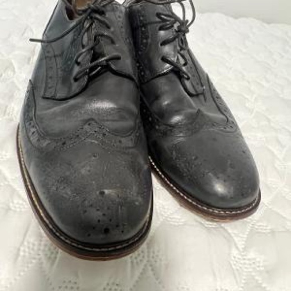 Joseph Abboud Wingtip Oxford Shoes Size 12 Charcoal Gray - Picture 5 of 7
